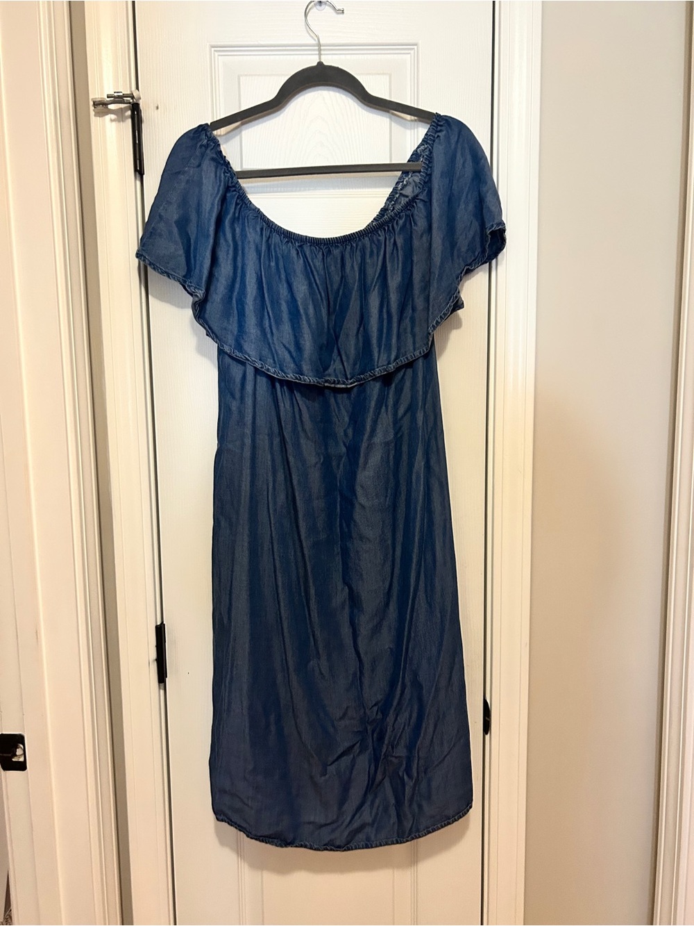 Apt. 9 Denim-Style Off-Shoulder Midi Dress in Blue